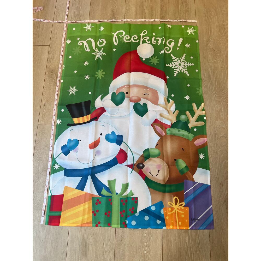 Vintage Outdoor Porch Flag Winter Holiday Christmas Santa Claus JL